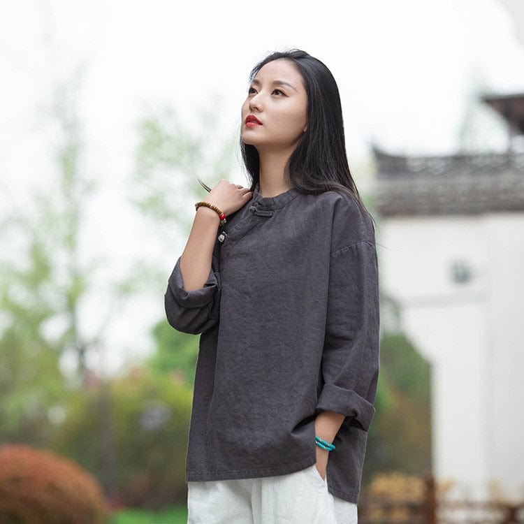 Mandarin Linen Shirt | Zen