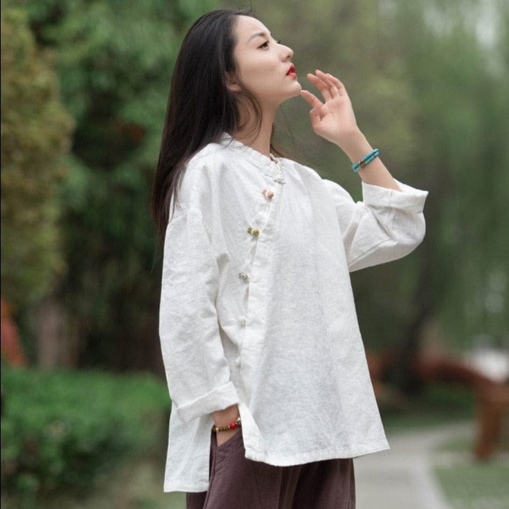 Mandarin Linen Shirt | Zen