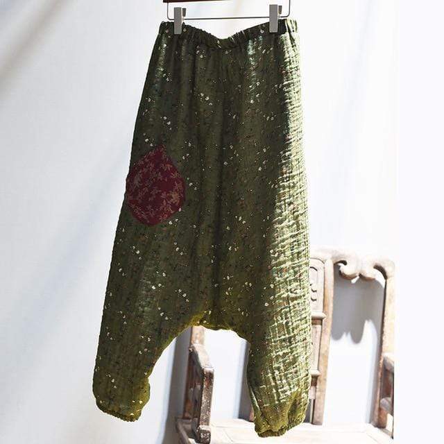 Cotton Linen Floral Harem Pants | Hippie