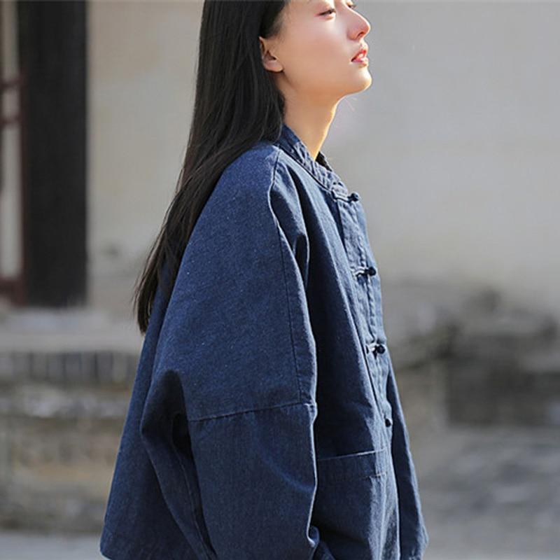 Batwing Sleeve Chinese Denim Jacket | Zen