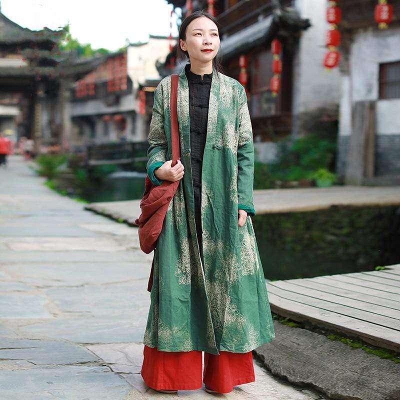 Nature Inspired Linen Trench Coat