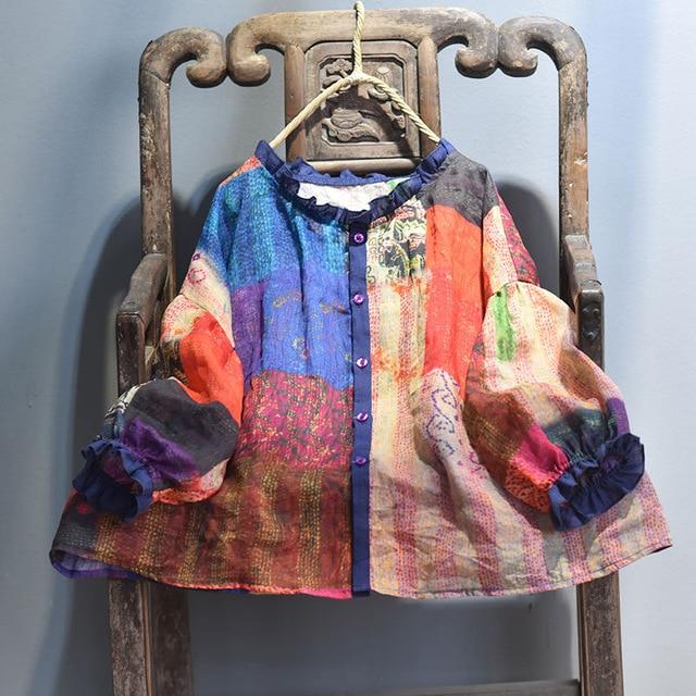 New Age Hippie Patchwork Blouse