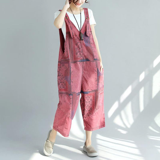 Red Tribal Plus Size Overall