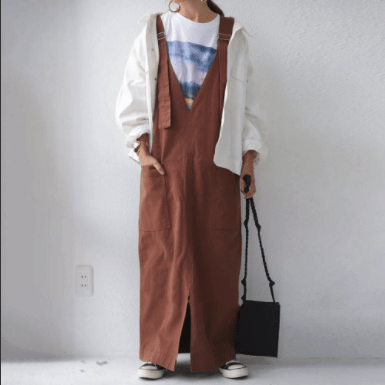 Grunge Style Loose Overall Dress