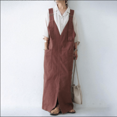 Grunge Style Loose Overall Dress