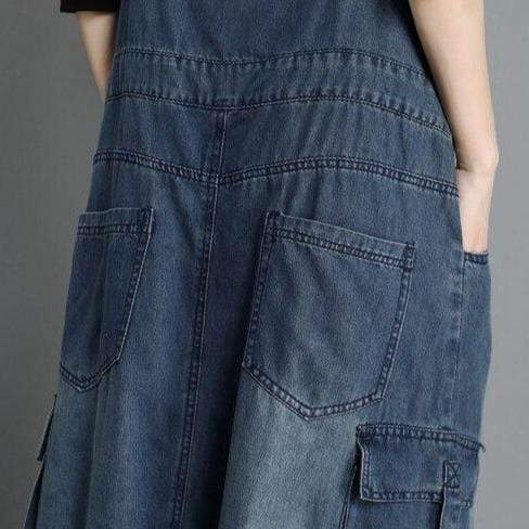 On Time Denim Overall Dress