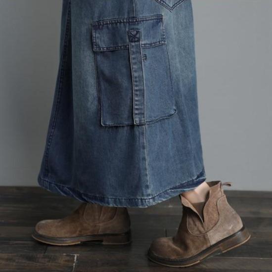 On Time Denim Overall Dress