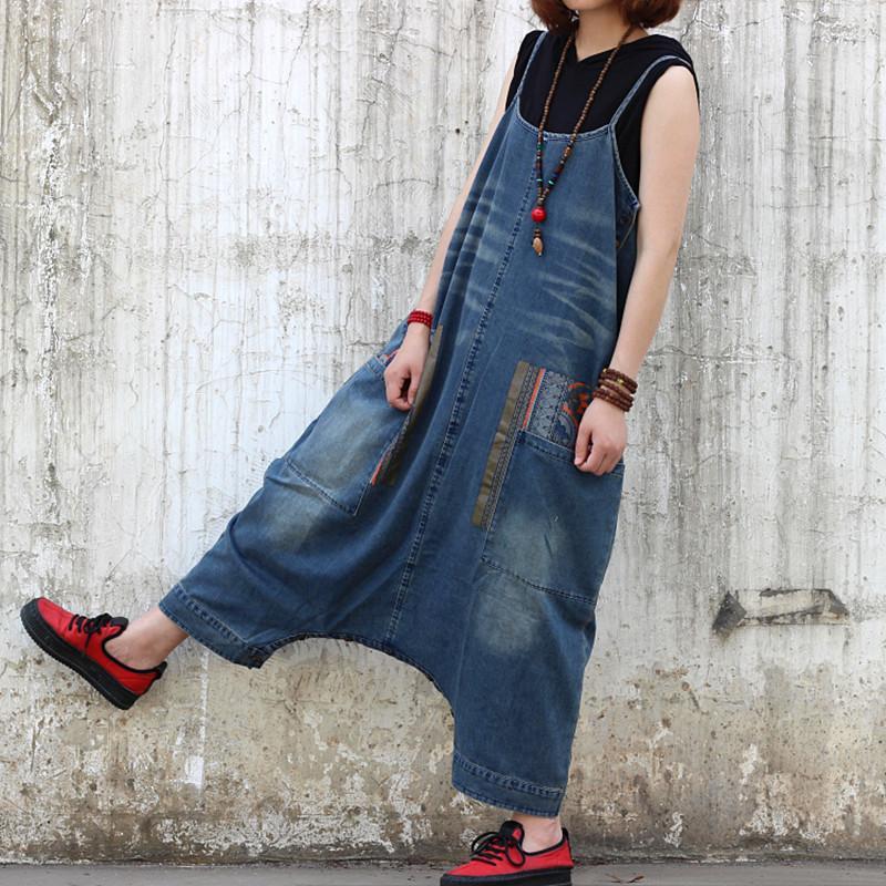 Tribal Pockets Plus Size Denim Overall