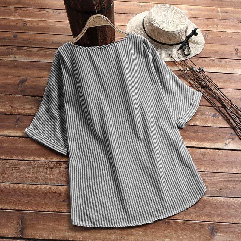 Oversized Plus Size Striped T-Shirt