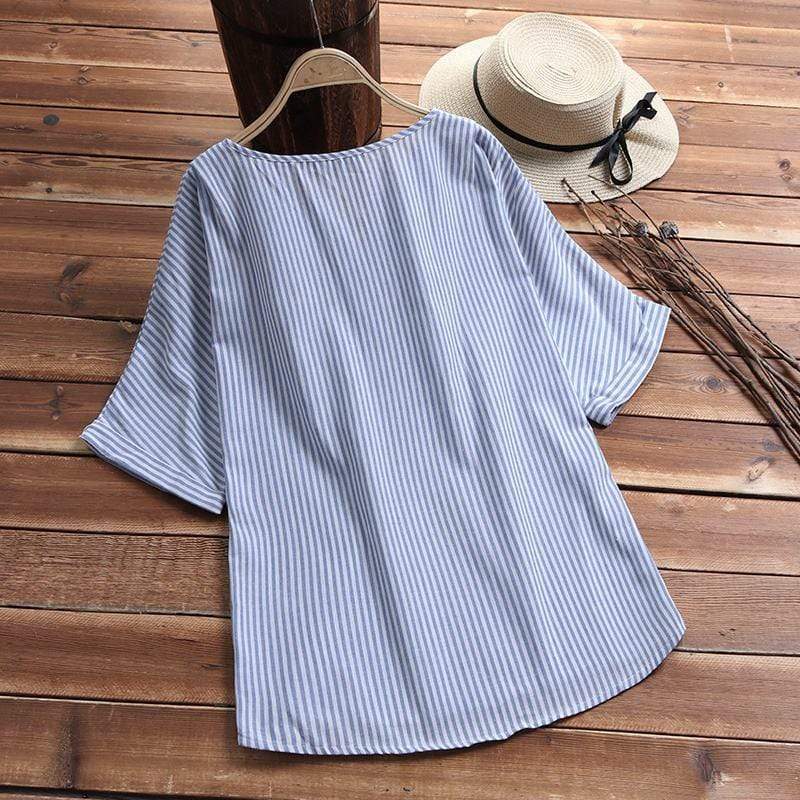 Oversized Plus Size Striped T-Shirt