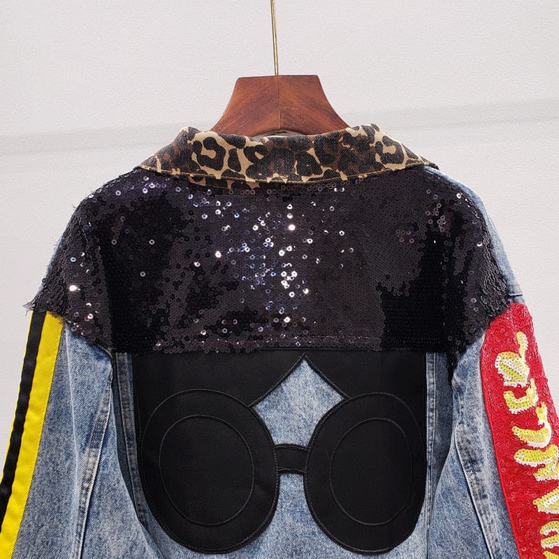 Queen Patchwork Embroidered Denim Jacket