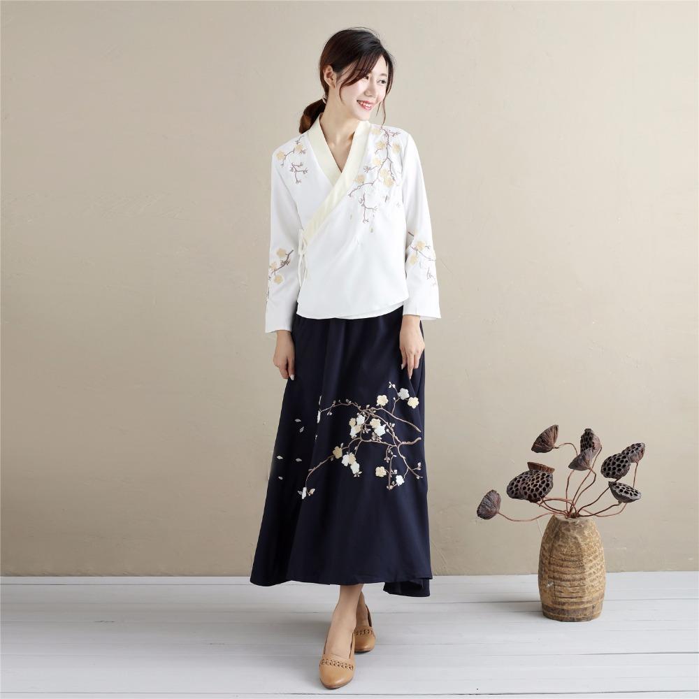 High Waist Floral Embroidered Maxi Skirt