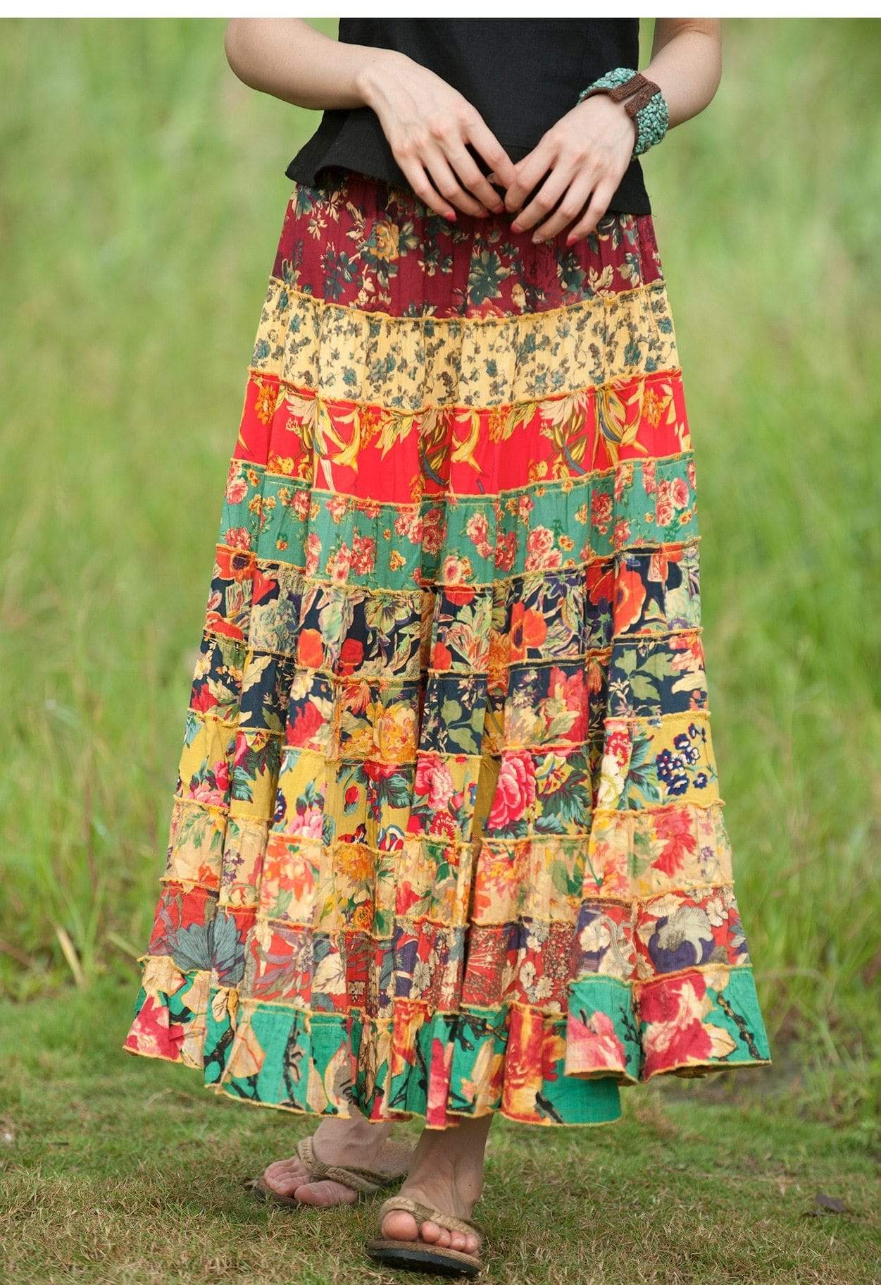 Random Patchwork Hippie Skirt