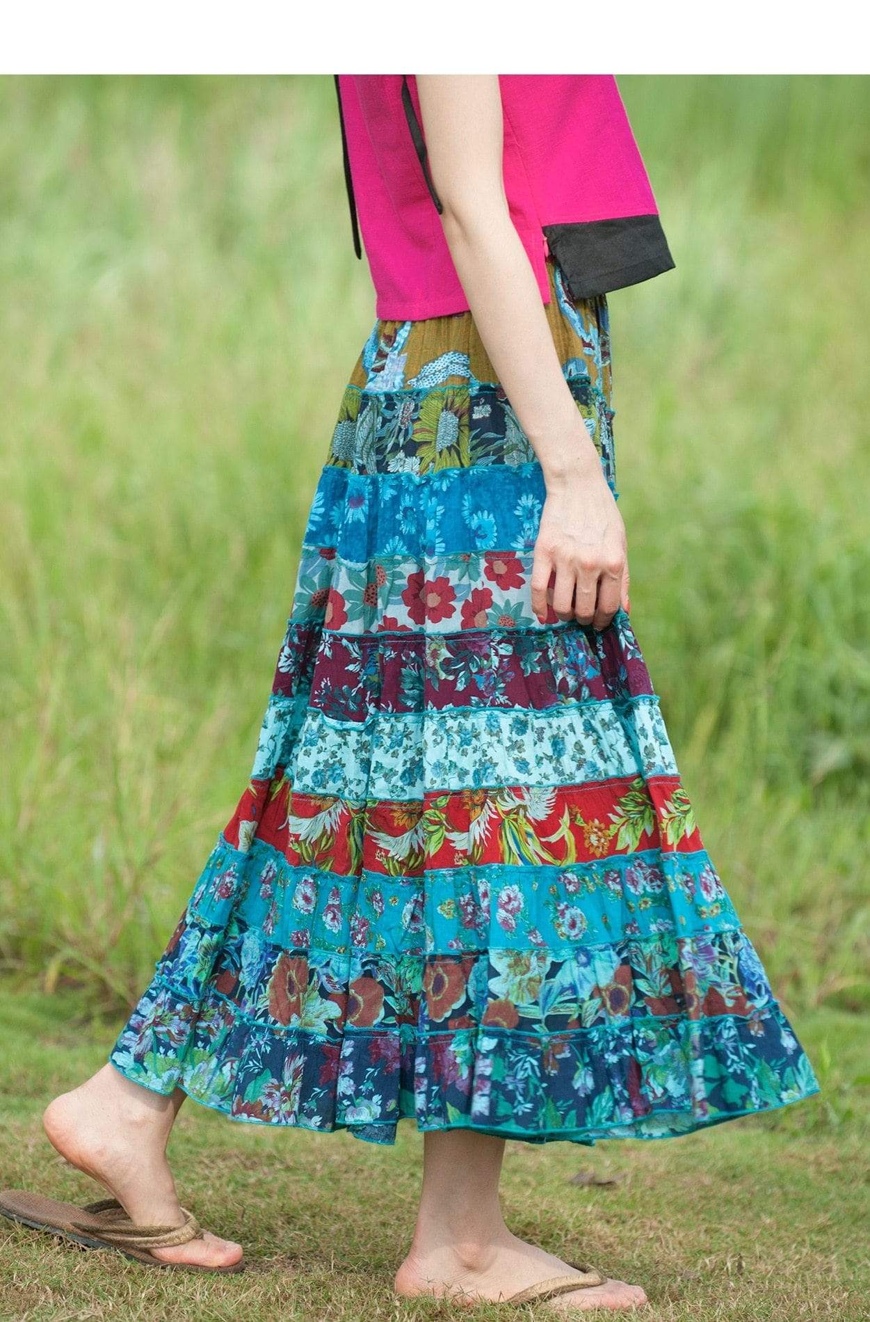 Random Patchwork Hippie Skirt