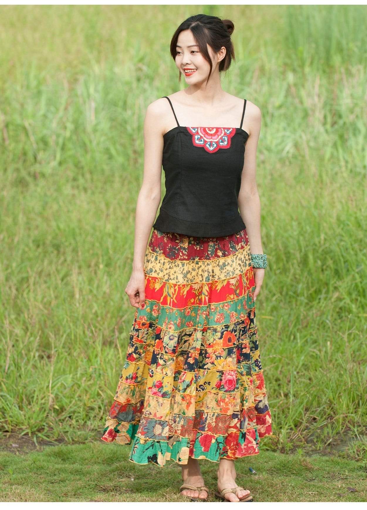 Random Patchwork Hippie Skirt