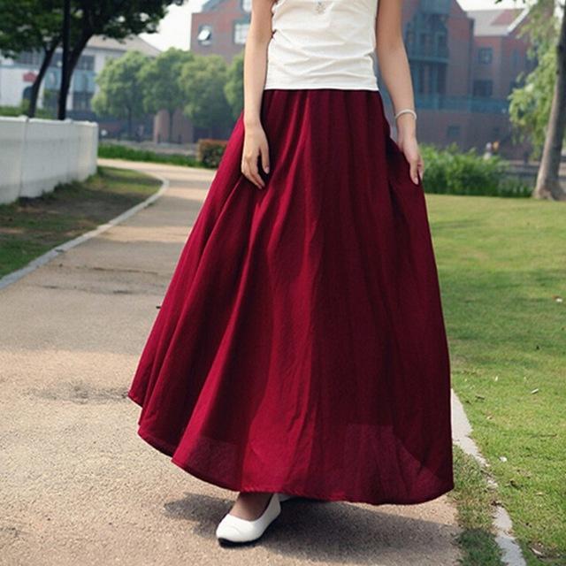 Cotton and Linen Maxi Skirts