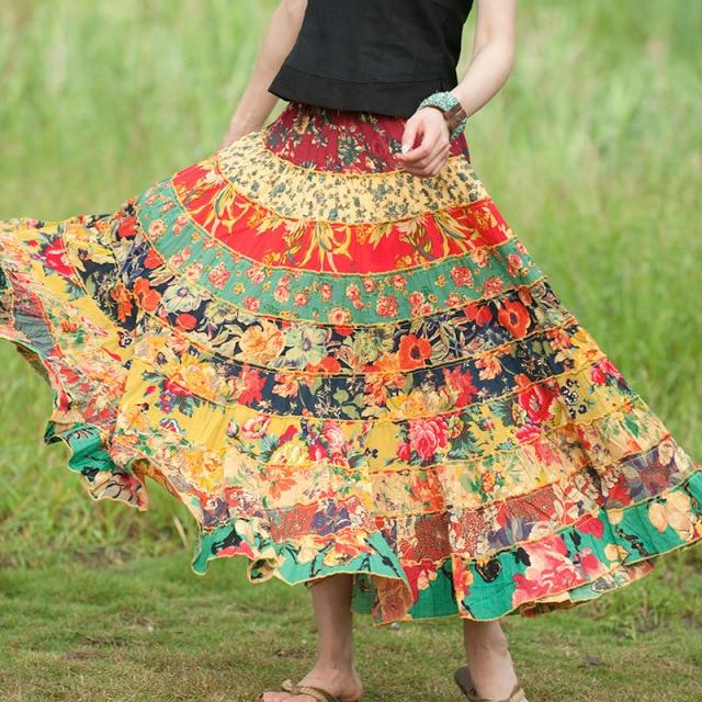 Random Patchwork Hippie Skirt