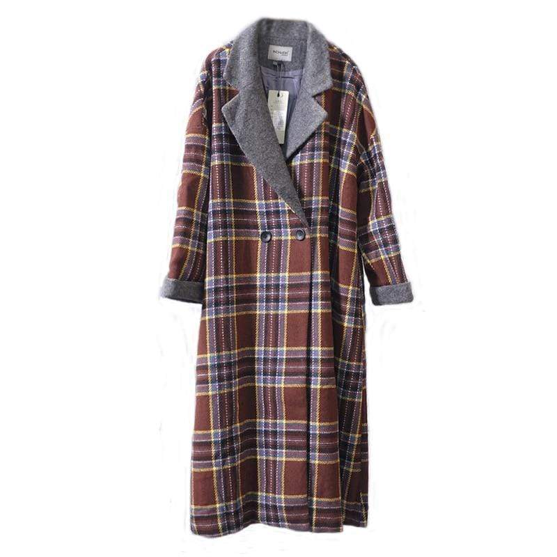 Vintage Plaid Trench Coat