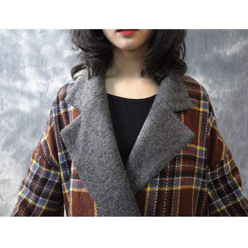 Vintage Plaid Trench Coat