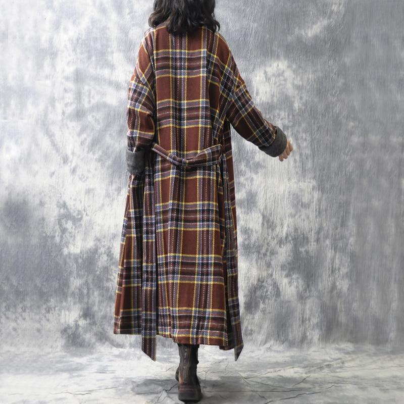 Vintage Plaid Trench Coat