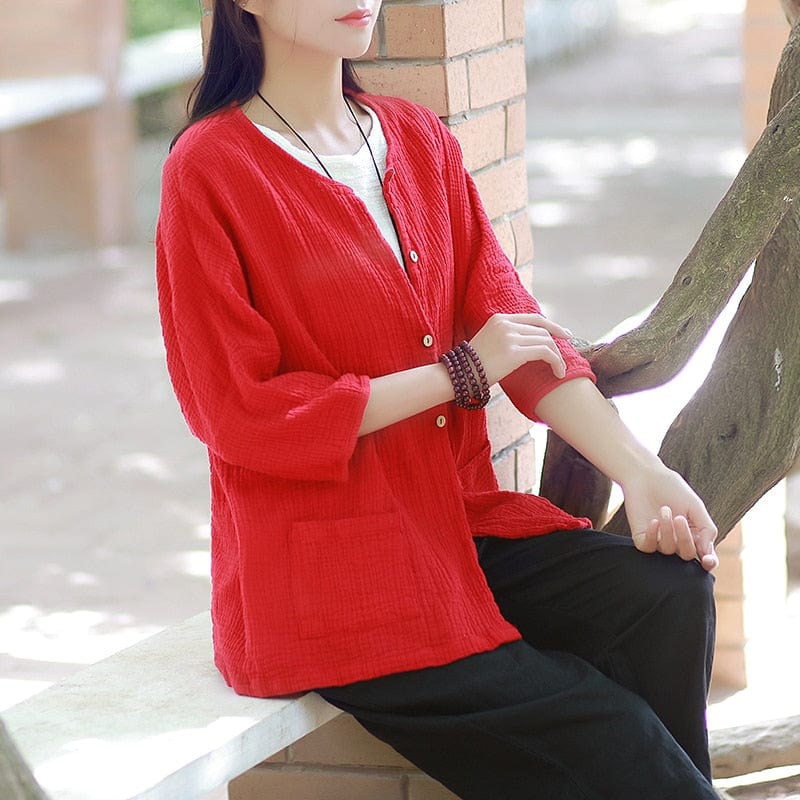 Zen Cotton Button Up Blouse | Zen