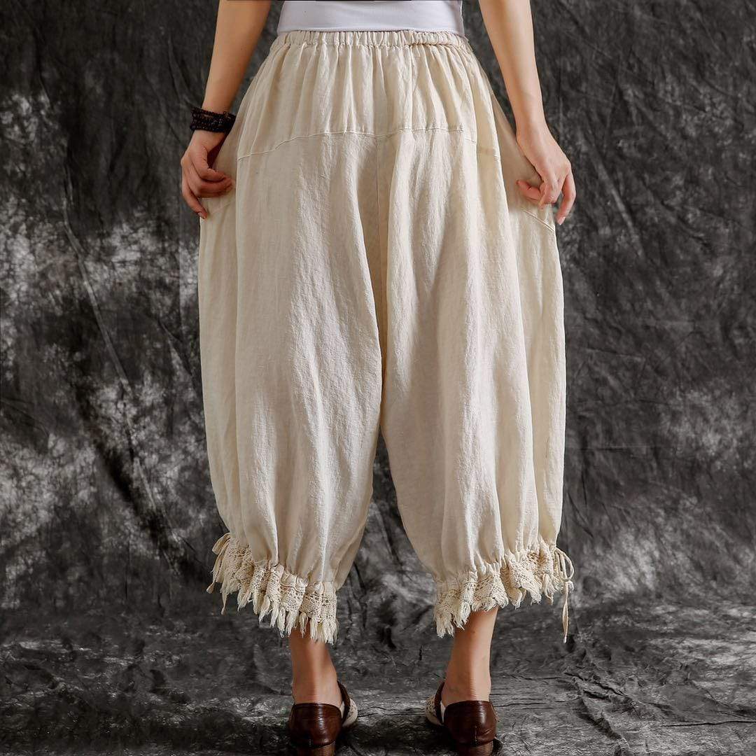 Zen Cotton Linen Fringed Pants | Zen