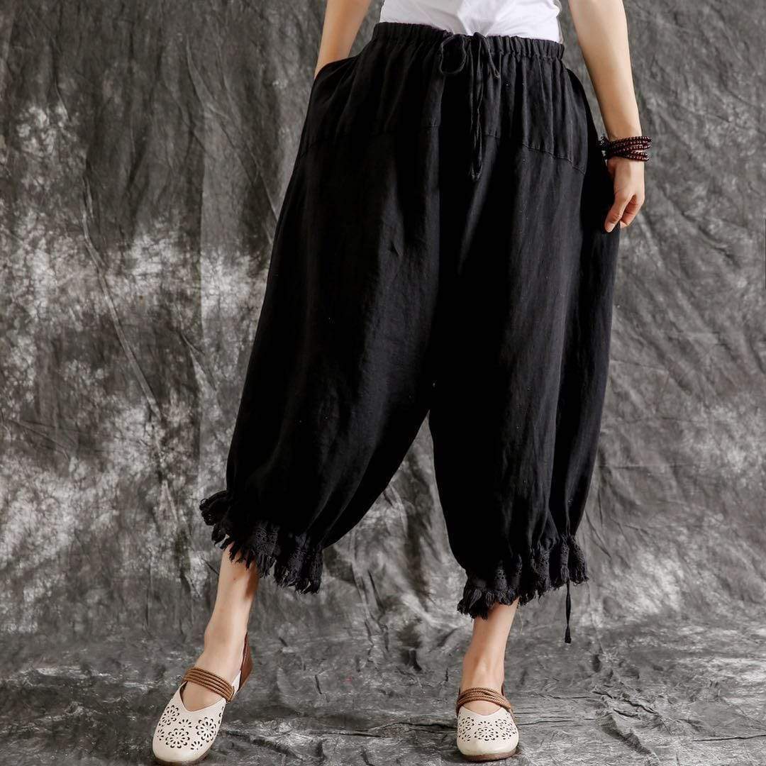 Zen Cotton Linen Fringed Pants | Zen