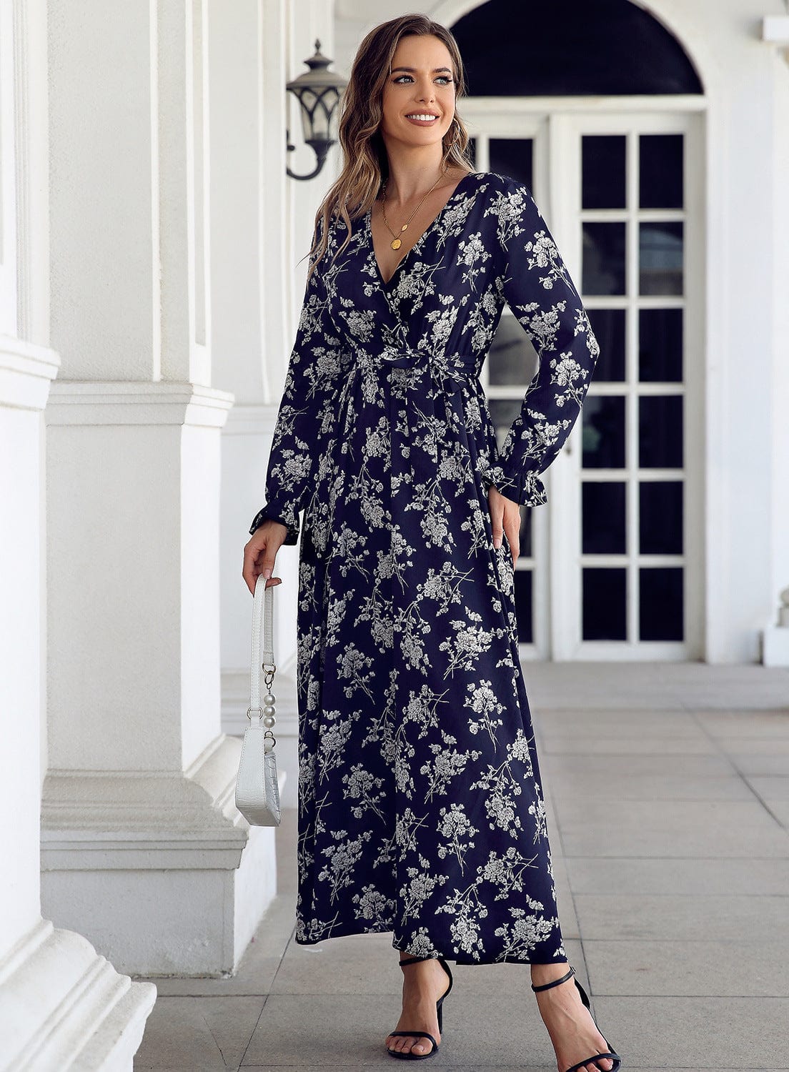 Aurora Elegance Floral Maxi Dress