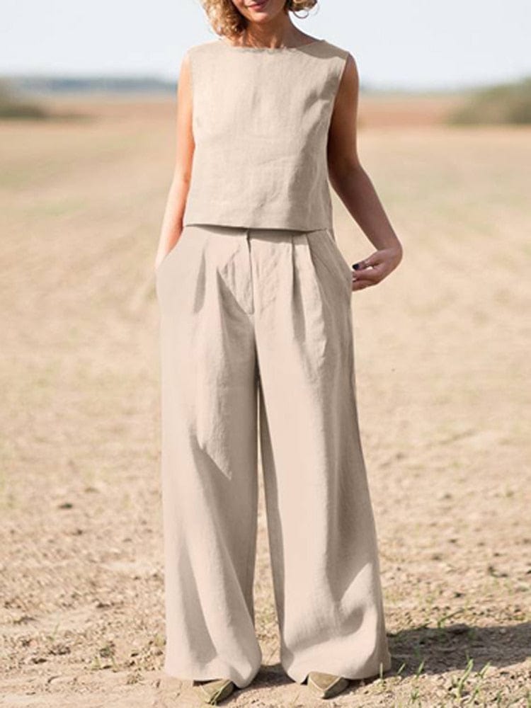 Genna Cotton Linen Two Piece Suit | OOTD