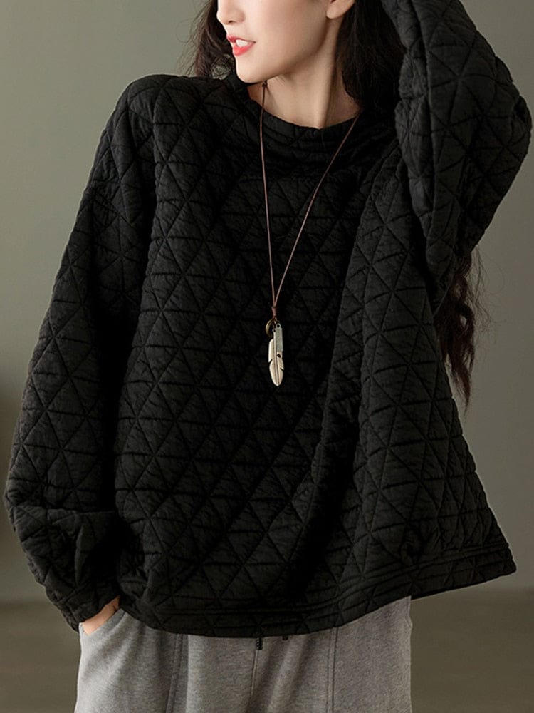 Cozy Padded O Neck Sweatshirt