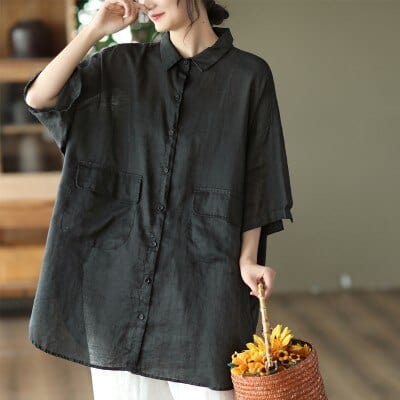 Kemie Oversized Short Sleeve Blouse