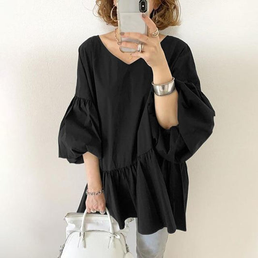 Daisy Puff Sleeve Ruffled Top