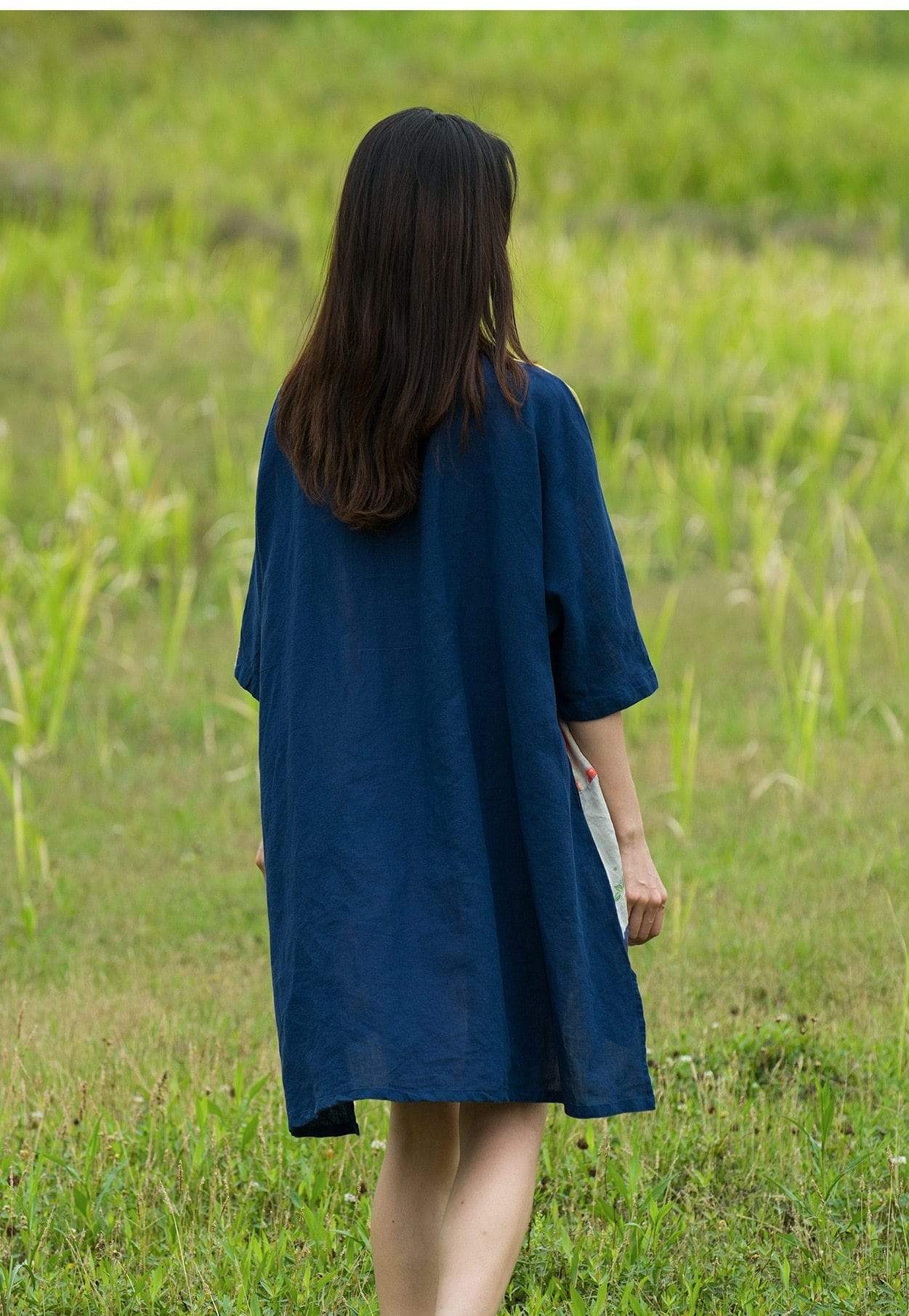 Oversized Patchwork T-Shirt Dress