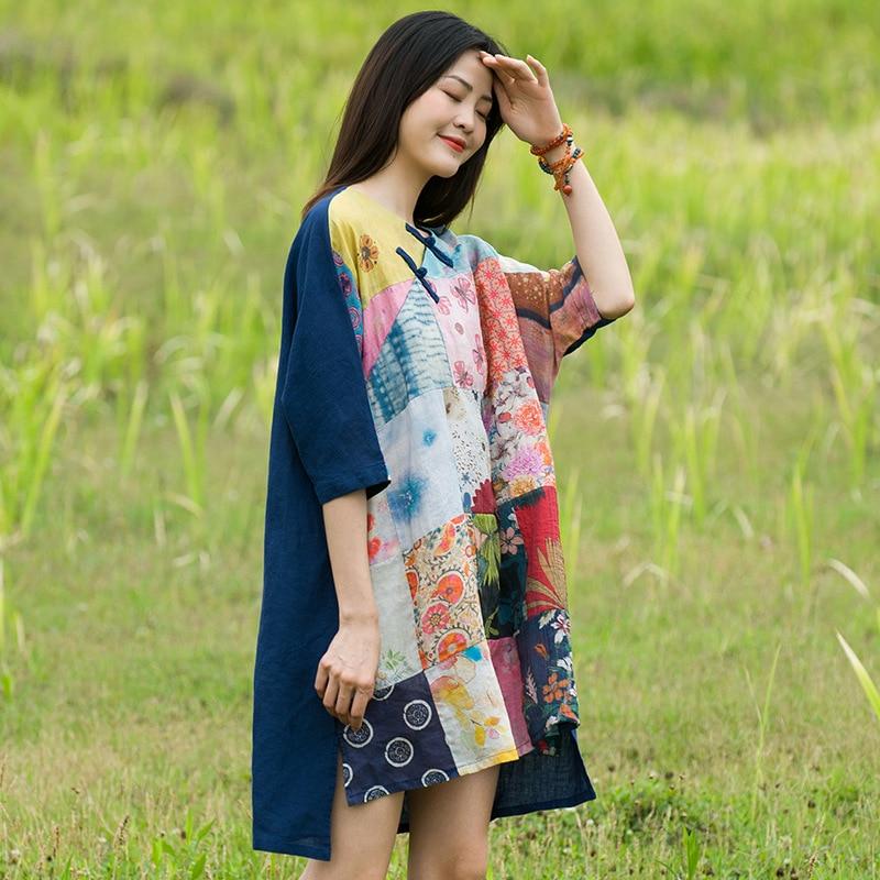 Oversized Patchwork T-Shirt Dress