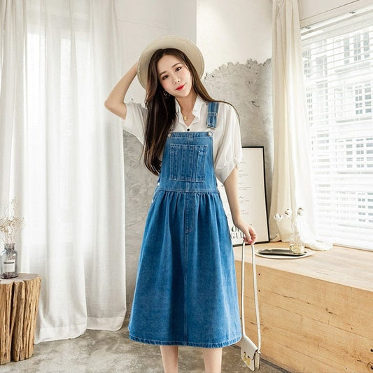 Denim Sleeveless A-Line Tank Dress