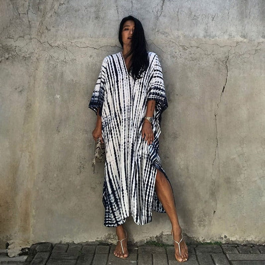 Bohemian Striped Cover-Up Dress