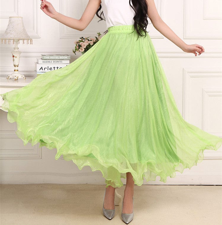 Boho Ruffled Chiffon Skirt