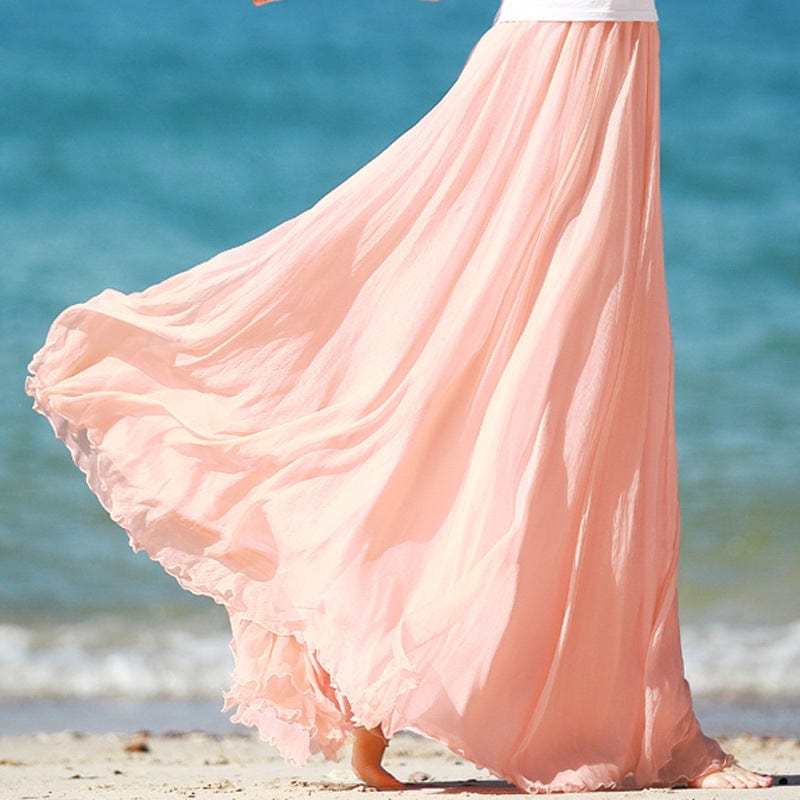 Boho Ruffled Chiffon Skirt