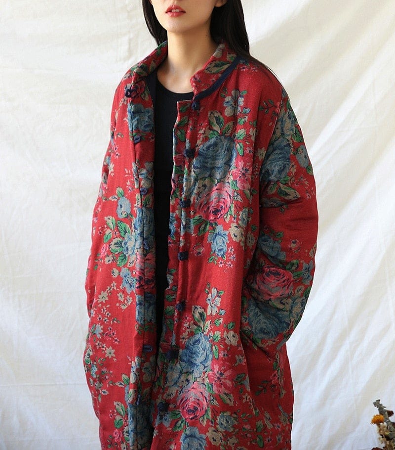 Sumi Cotton Linen Floral Coat