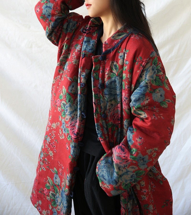 Sumi Cotton Linen Floral Coat