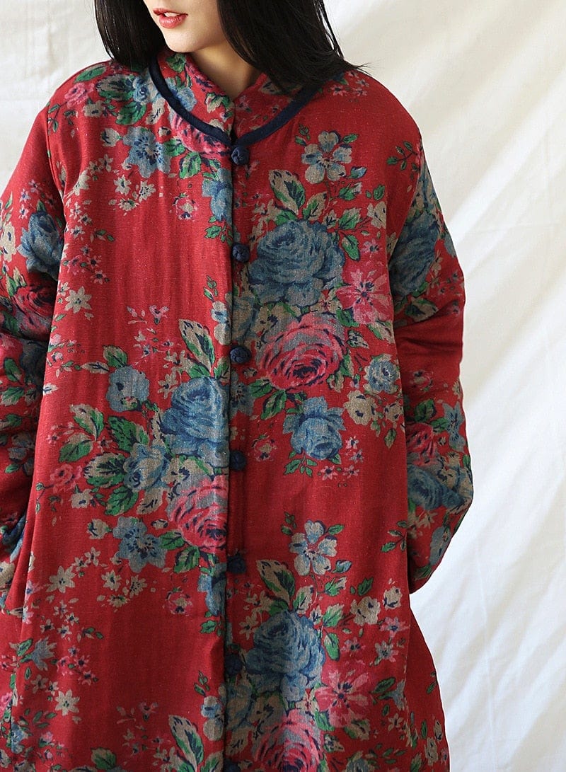 Sumi Cotton Linen Floral Coat