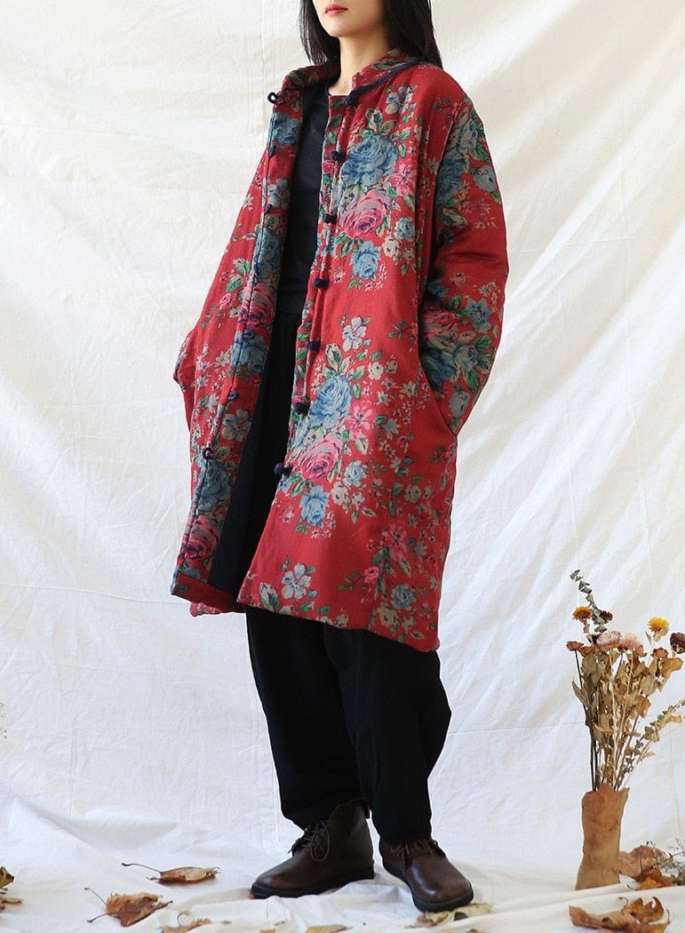 Sumi Cotton Linen Floral Coat