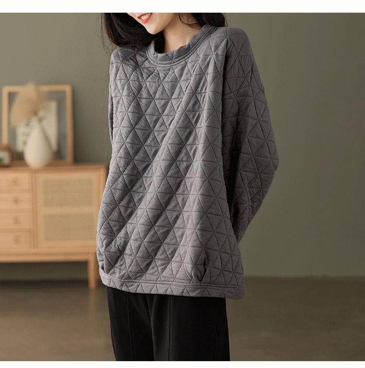 Cozy Padded O Neck Sweatshirt