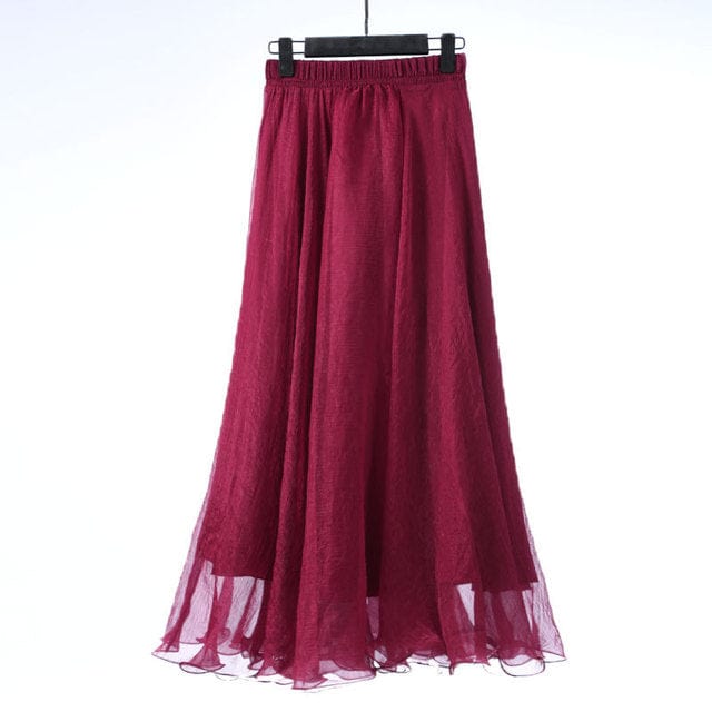 Boho Ruffled Chiffon Skirt