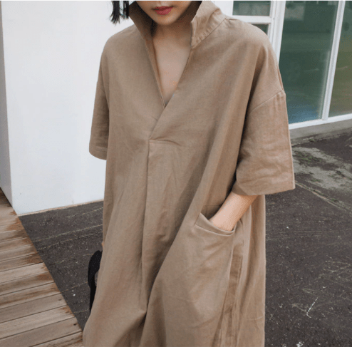 Yoko Cotton Linen Blouse Dress