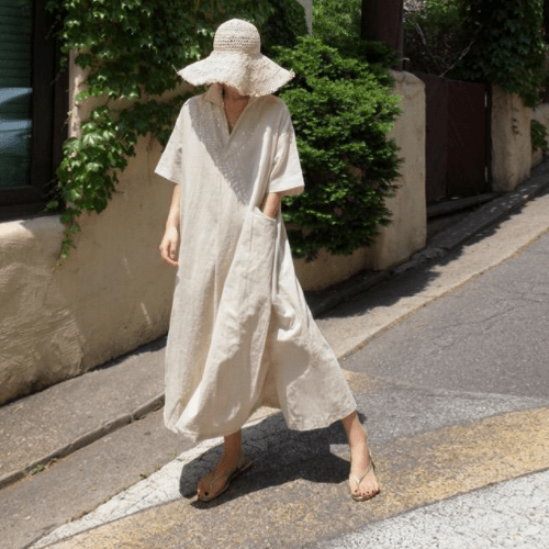 Yoko Cotton Linen Blouse Dress