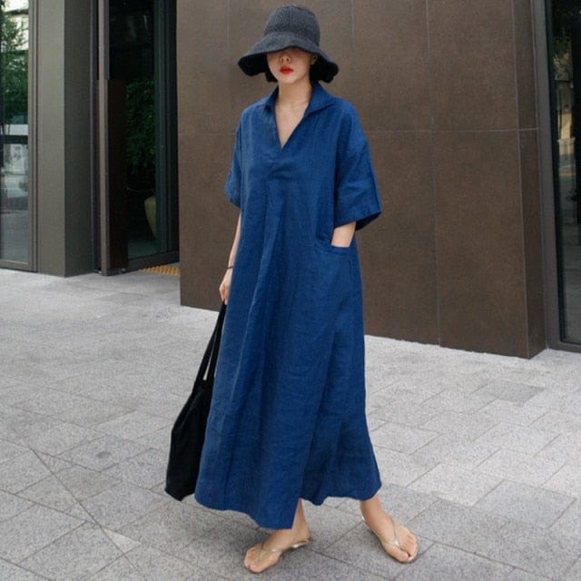 Yoko Cotton Linen Blouse Dress