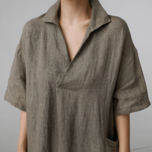 Yoko Cotton Linen Blouse Dress