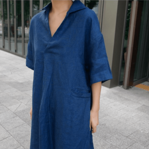 Yoko Cotton Linen Blouse Dress