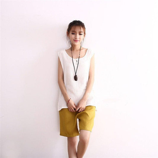 Enya Cotton Linen Tank Top